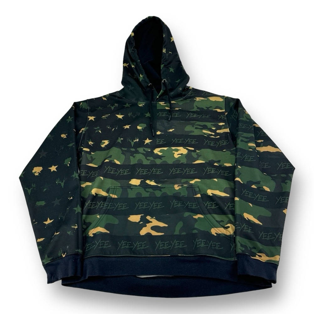 Yee Yee Apparel Green Camo Earl Dibbles Polyester‎ Spandex Hooded Sweatshirt L